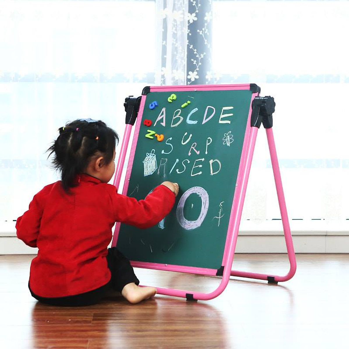 bảng Flipchart 2 mặt zoay lật 360 độ cho bé tập vẽ