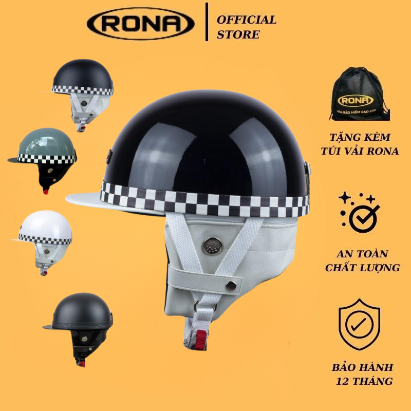 Mũ Bảo Hiểm 1/2 Xe Máy Rona Bosozoku Plus Chính Hãng Phong Cách Vintage Dành Cho Nam Nữ Đi Xe Máy
