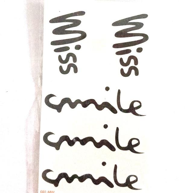 Hình xăm dán chữ smile 10x6cm