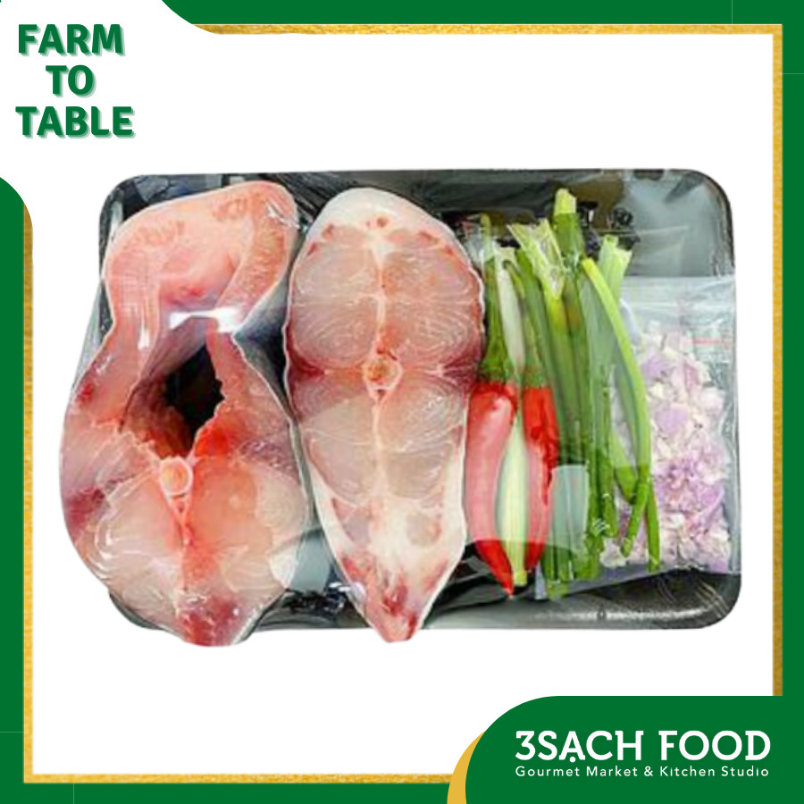 Cá basa kho tộ 3S khay 600gr - Nguyên liệu đã được sơ chế