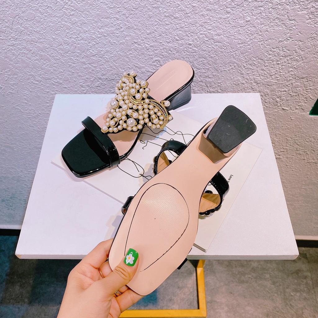 DÉP GÓT VUÔNG DA BÓNG QUẢNG CHÂU CAO CẤP