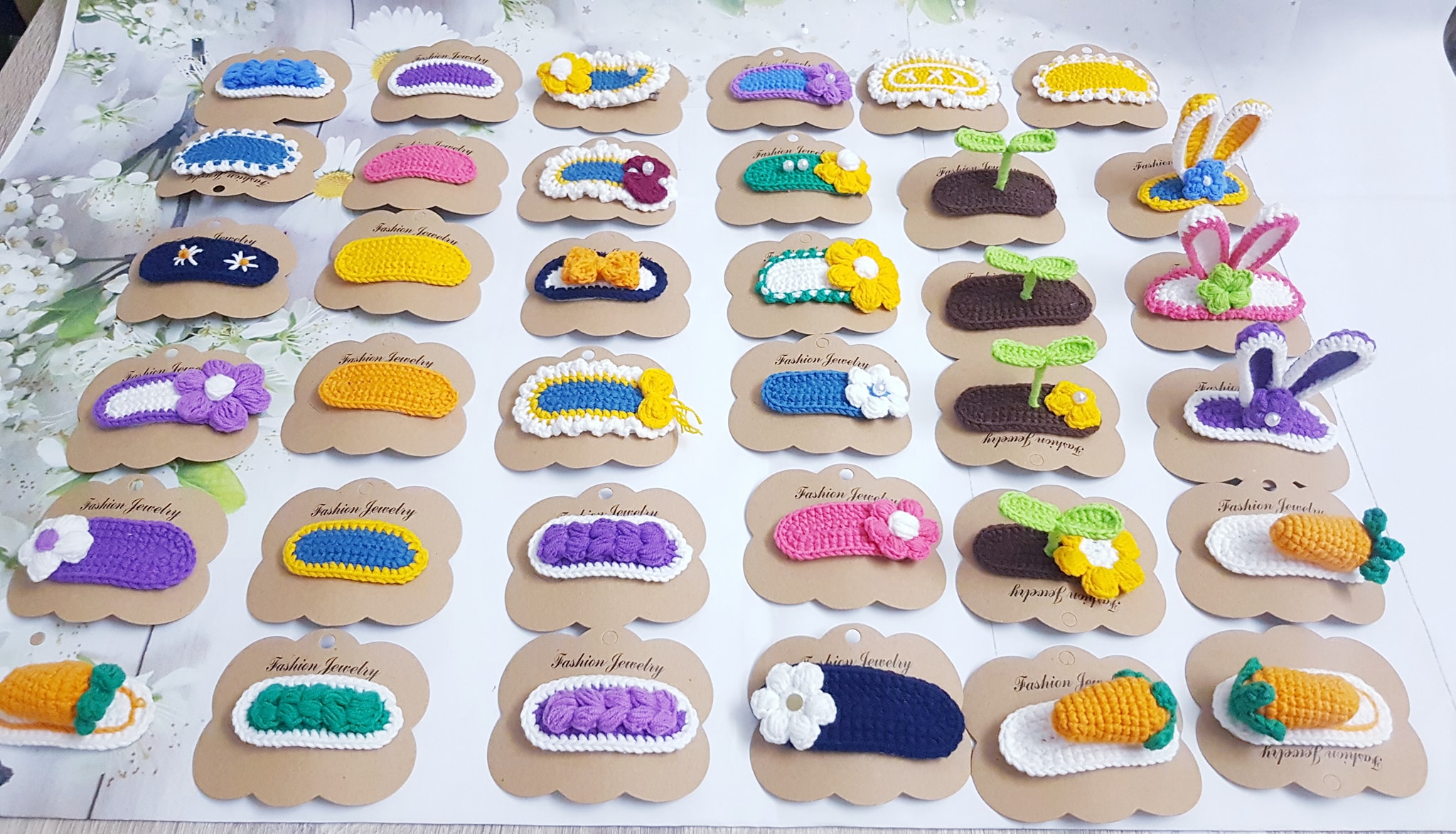 Combo 2 Kẹp Tóc Handmade Bằng Len Cho Bé Gái, Phụ Kiện Tóc Nữ Sinh, Thủ Công 100% Bằng Len Siêu Mềm Mịn.