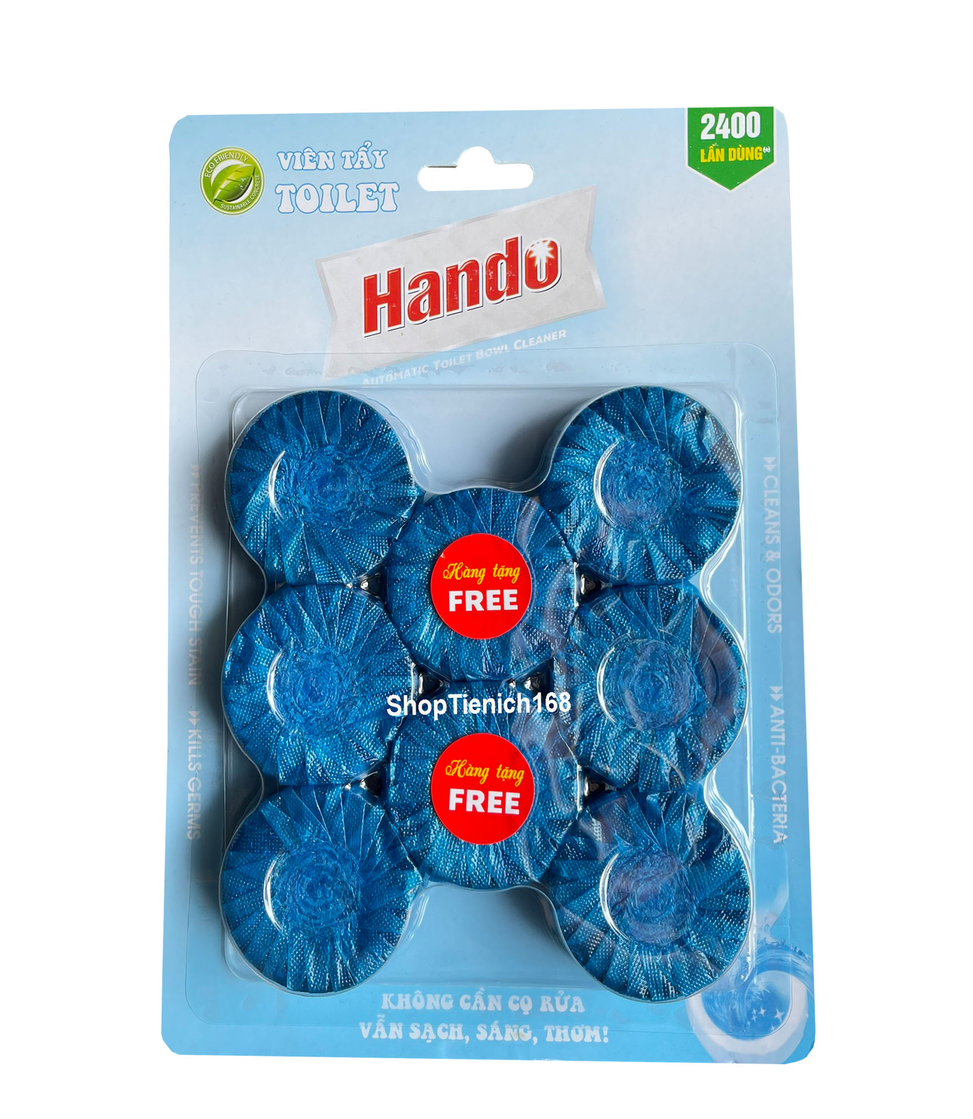 [MUA 6 ĐƯỢC 8 GIÁ KHÔNG ĐỔI] Vỉ 6+2 viên tẩy tự động làm sạch và làm thơm bồn cầu Hando