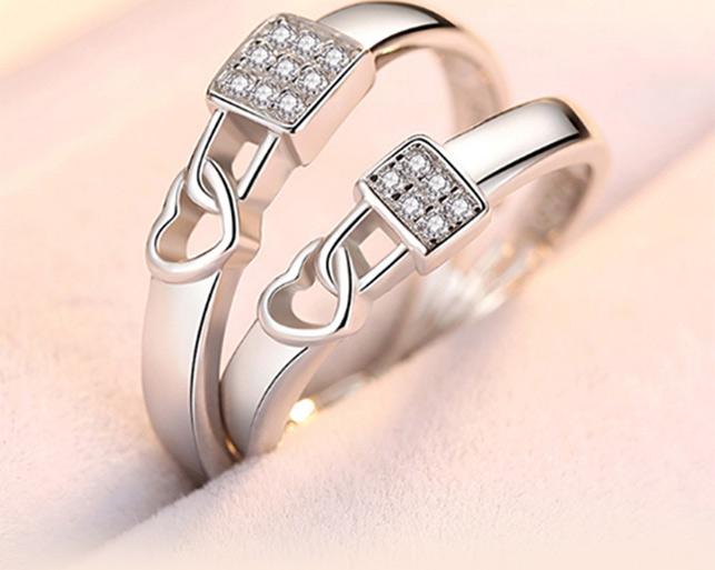 Nhẫn cặp Ổ khóa trái tim BHN28