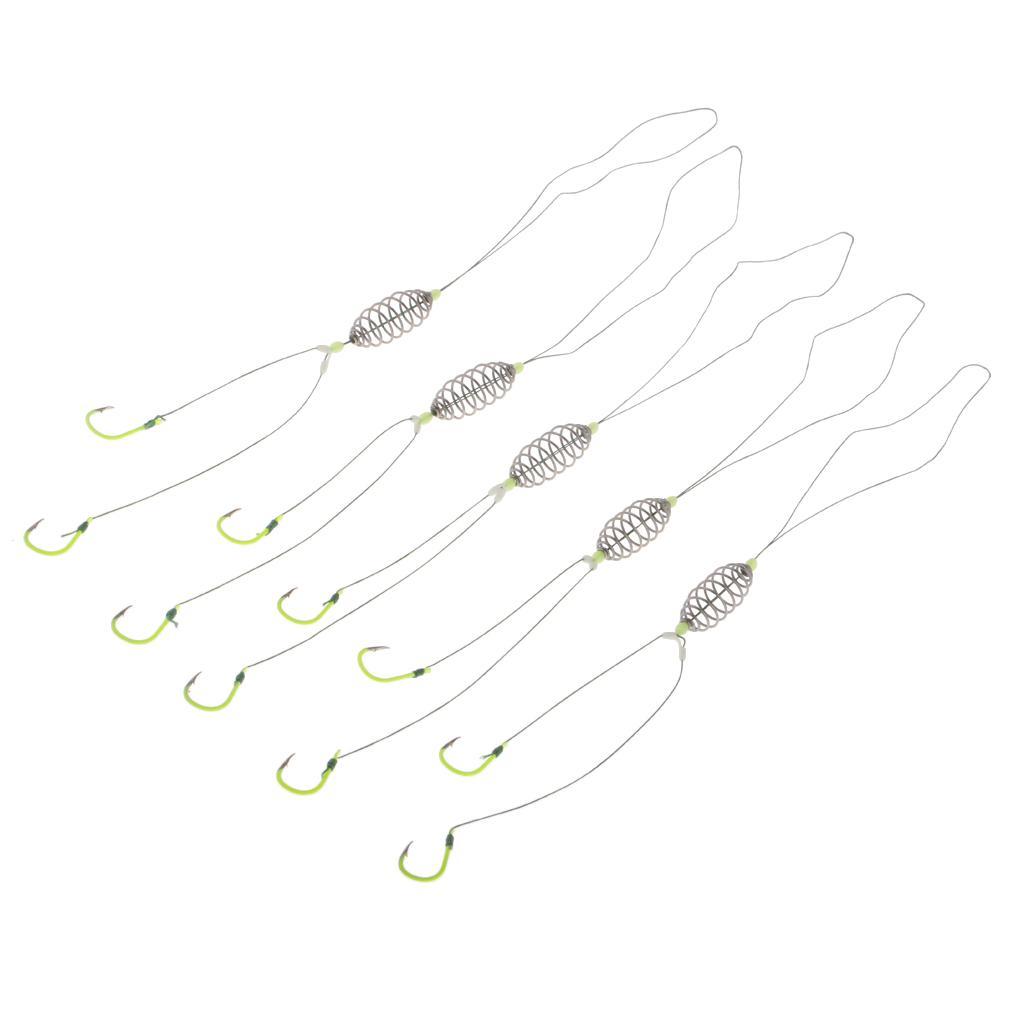 5 Pieces Spring Explosion Fishing Hook Group Carp Fishing Circle Barbed Hook
