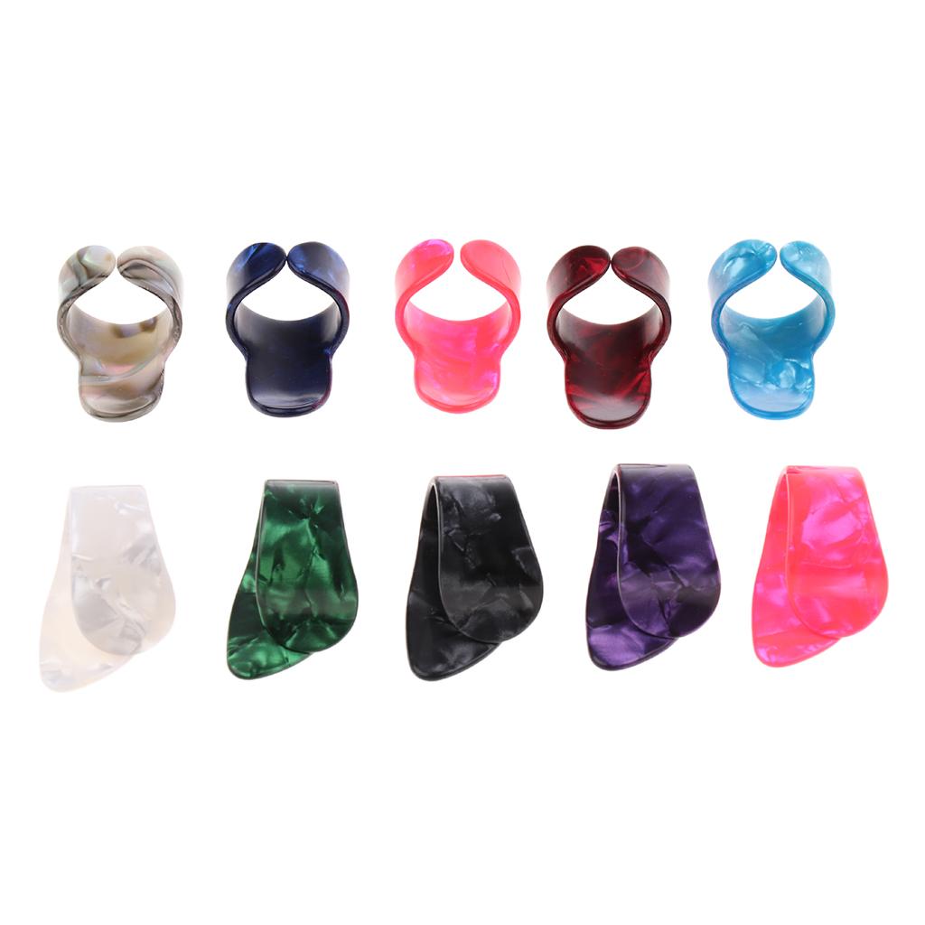 Sunnimix 1 Gói Đàn Guitar Ngón Tay Ngón Tay Cái Ghita Cổ Điển Móng Celluloid