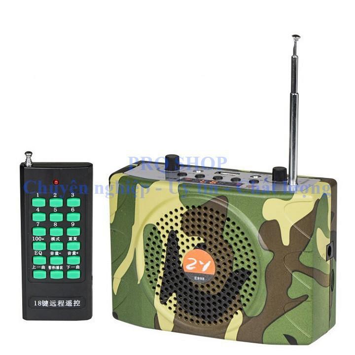 Loa trợ giảng E-898, nghe đài radio FM, Máy nghe nhac bẫy chim điều khiển từ xa ,Bảo hành 6 tháng