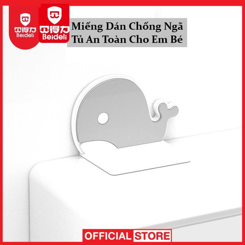 Pát nhựa dán chống lật, miếng dán chống ngã tủ bảo vệ trẻ em cá voi 