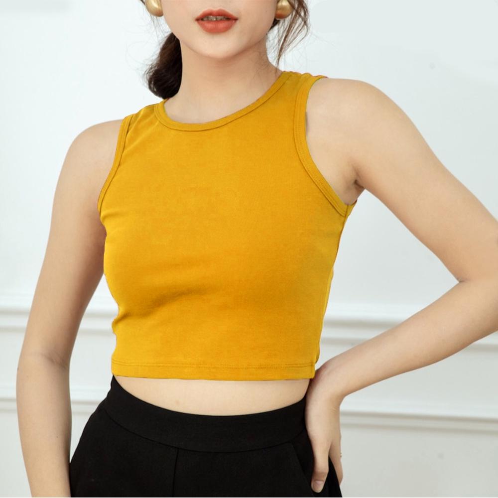 Áo Ba Lỗ Nữ Croptop Ngang Eo Thoitrang24h Gợi Cảm Thun Gân Vài Dày Nhiều Màu