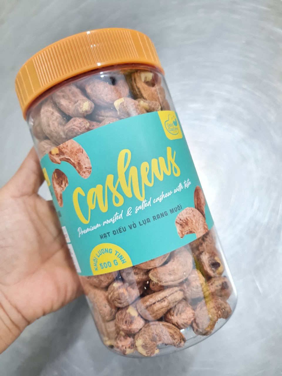 Hạt Điều Vỏ Lụa Rang Muối 500gr