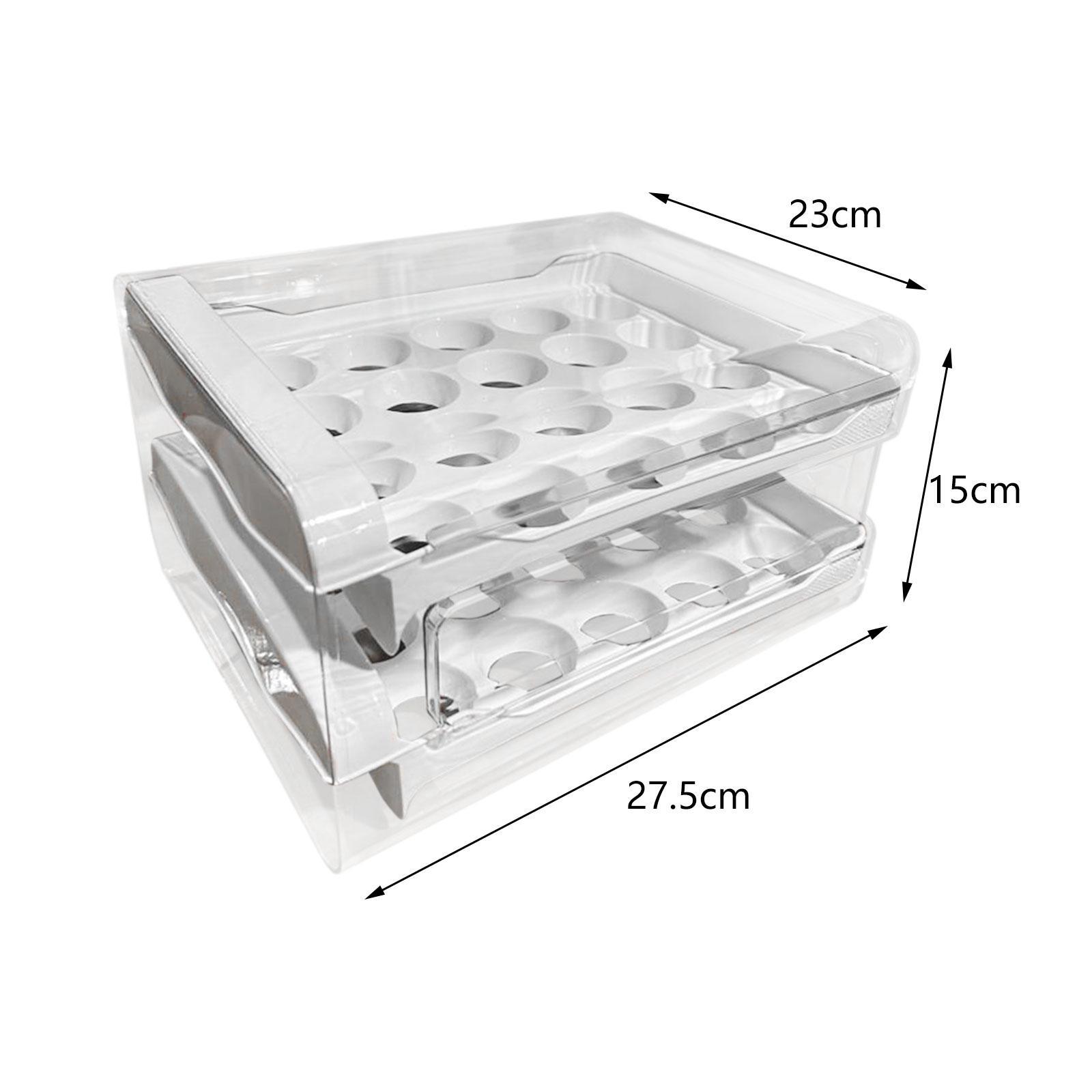 2 Layer Egg Holder Egg Storage Container Reusable Space Saving Durable Egg Fresh Storage Box Egg Tray for Cupboard Countertop Refrigerator