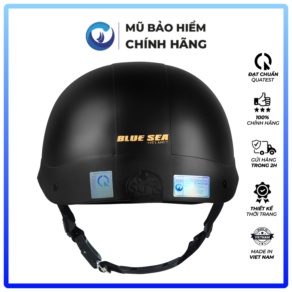 Mũ bảo hiểm 1/2 Nửa đầu BLUE SEA - Nhựa ABS Nguyên sinh - Sơn Nhám - A104 - FREESIZE - Chính hãng