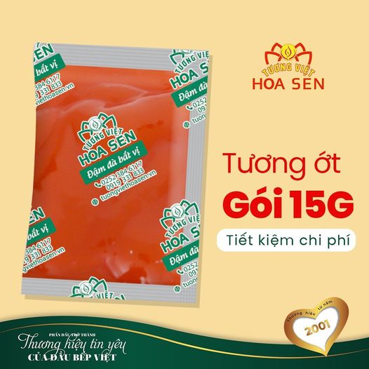 THÙNG 600 Gói Tương Ớt Gói 15G Màng TV – Tương Việt Hoa Sen