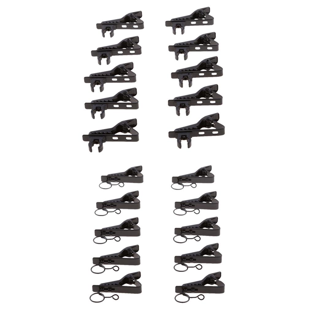 20xPortable Micr -type Lapel Tie Lavalier Mic Metal Clip Rack 8mm+10mm