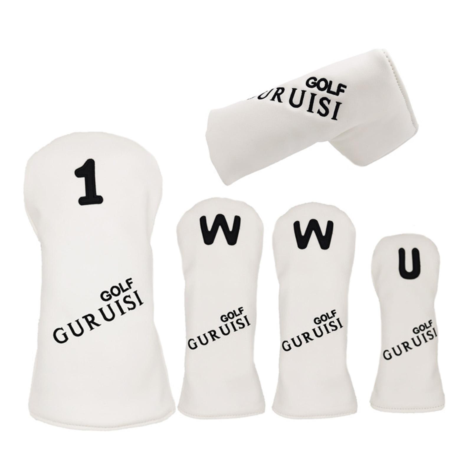Golf Head Covers Driver Fairway Wood Putter Sleeve Hybrid Cover w/Number Tag