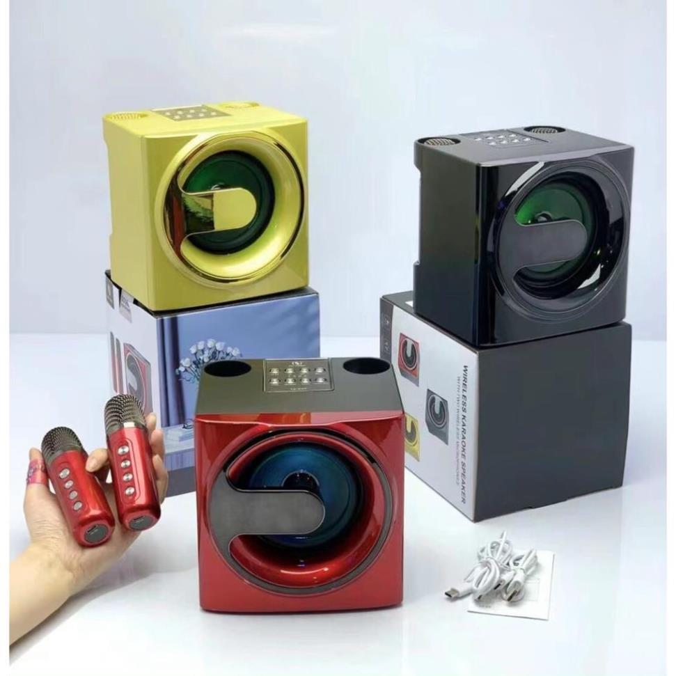 Loa Bluetooth Karaoke YS-207. Tặng Kèm 2 Micro Không Dây, Hỗ Trợ Hiệu Ứng Đổi Giọng, Điều Chỉnh Vang Nhại, Độ Bền Cao