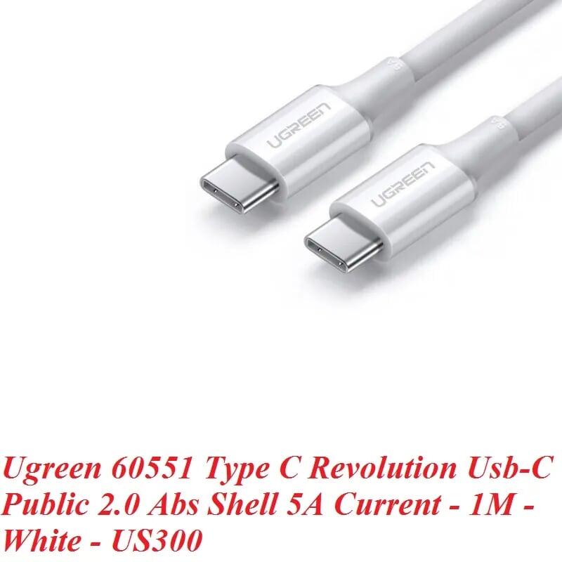 Ugreen UG60551US300TK 1m 5A cáp usb type c revolution 2.0 vỏ abs màu trắng - HÀNG CHÍNH HÃNG