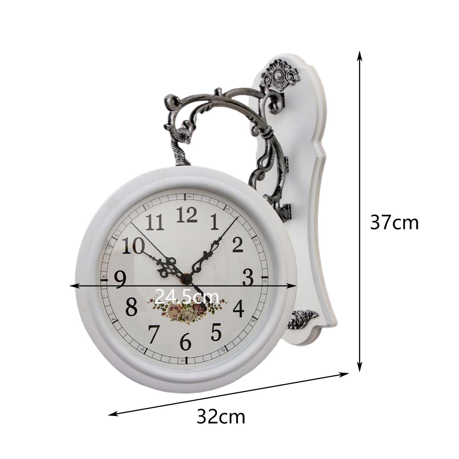 Double Sided Wall Clock Study Living Room Indoor Outdoor Station Clock