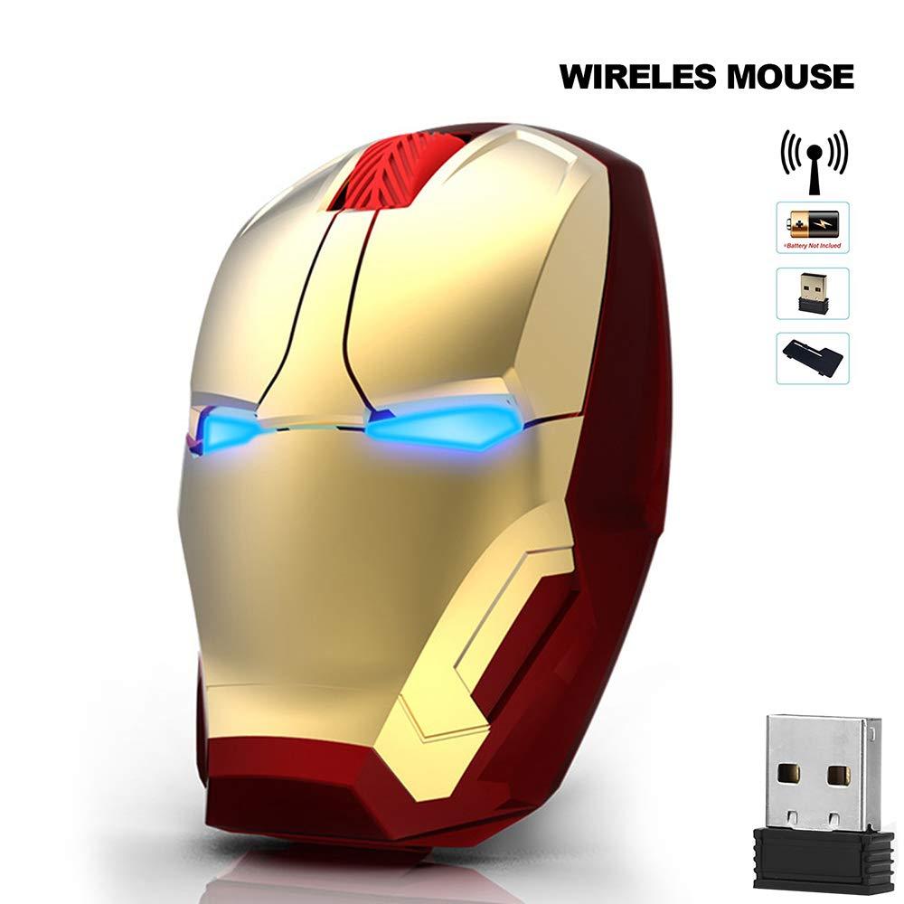 Thoáng Mát Không Dây Iron Man Chuột Chuột Ergonomic 2.4G Di Động Máy Tính Di Động Click Quang USB Thu Dành Cho Máy Tính Xách Tay Máy Tính Mac quyển Sách