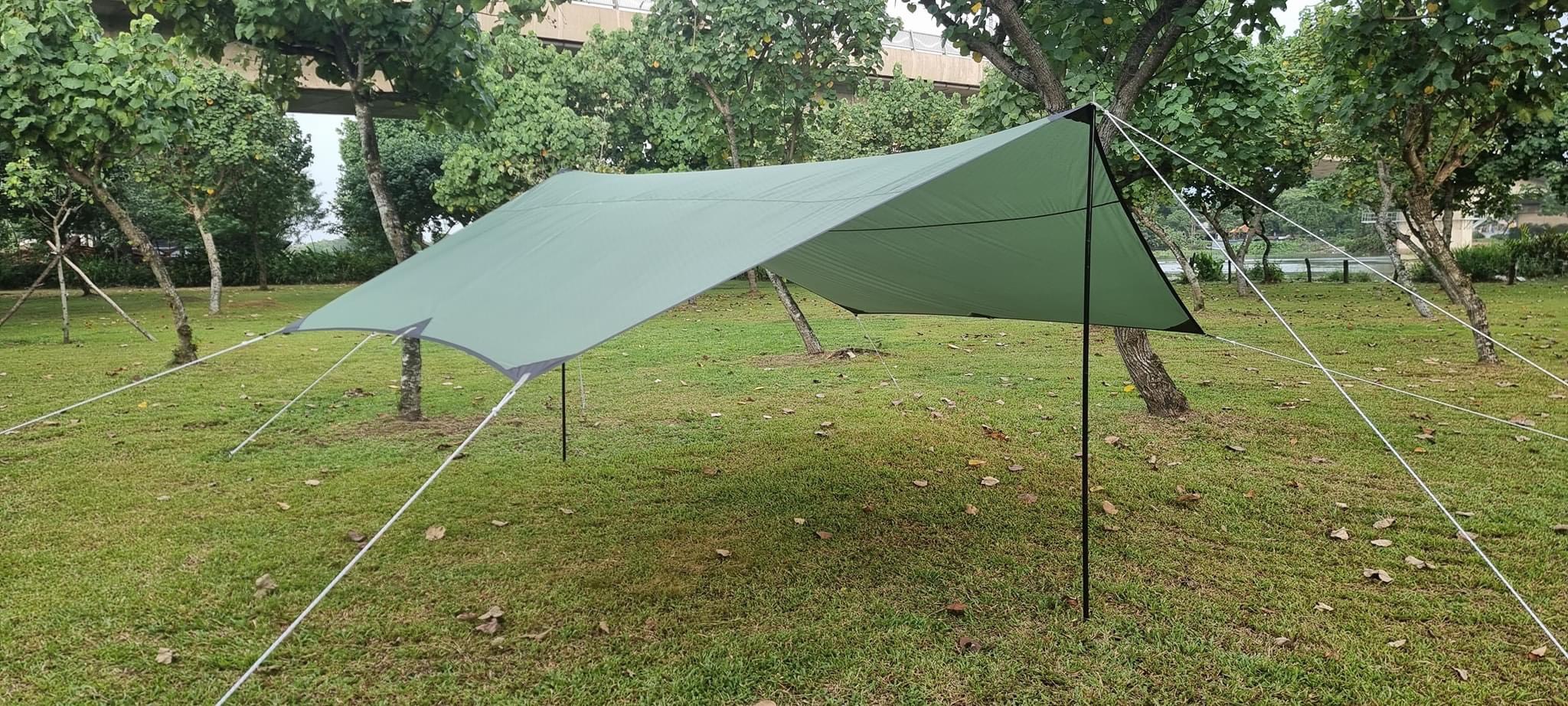 Hexa Tarp 4,4m × 4m + bộ trụ 2m