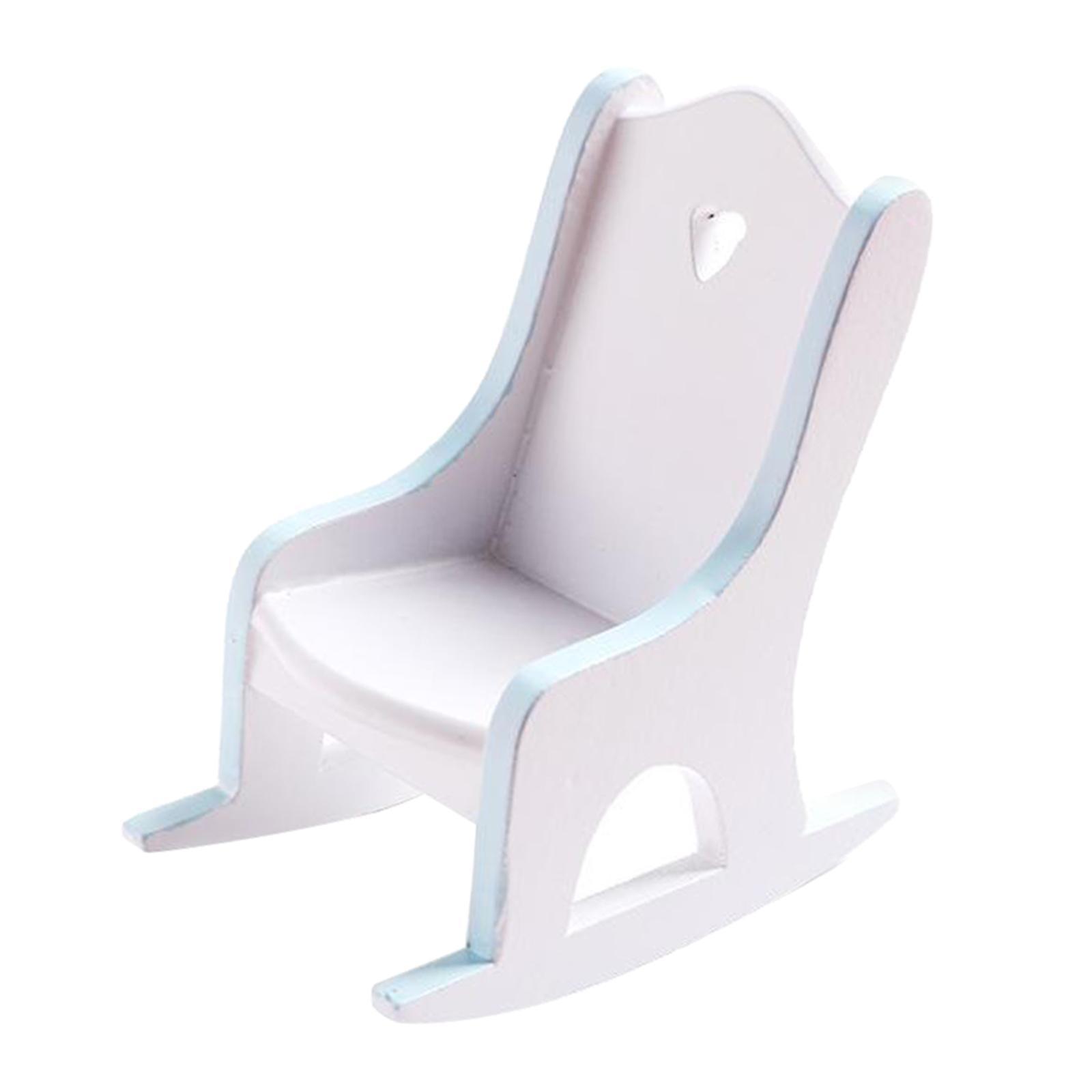 Doll House Wooden Chair 1:12 Scale Christmas Dollhouse Model Chair Mini Dollhouse Wooden Rocking Chair for Dollhouse Decoration