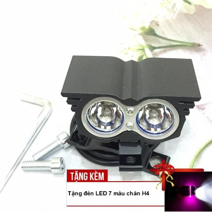 Đèn mắt cú L2 trợ sáng cho ô tô xe máy A219-TK07 - Tặng kèm đèn LED 7 màu chân H4