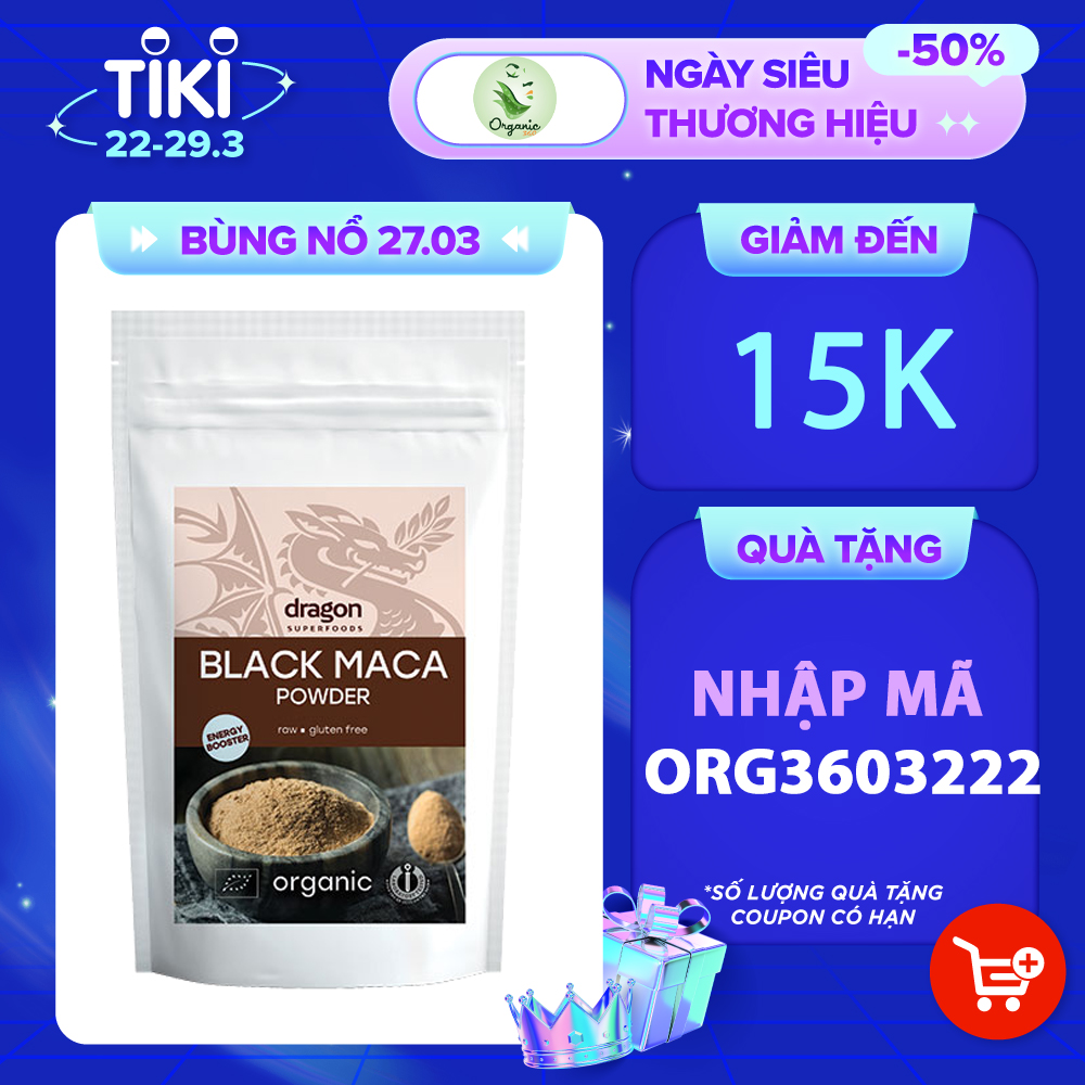 Bột Maca đen hữu cơ Dragon superfoods 100gr Black Maca powder Dragon superfoods 100gr