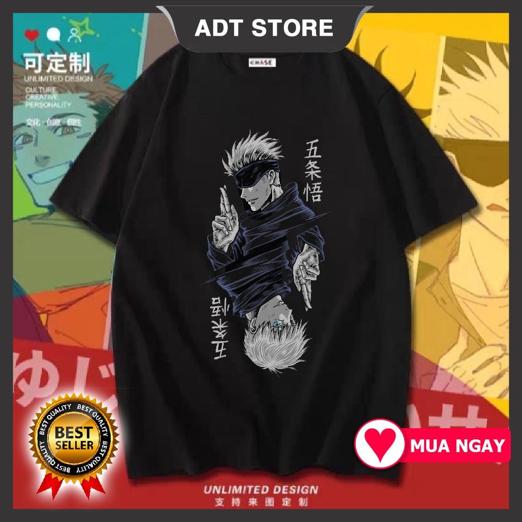 BST Áo Thun Unisex Nam Nữ Đen In Hình Anime Jujutsu Kaisen Gojo Satoru Sukuna siêu phẩm độc chất giá rẻ