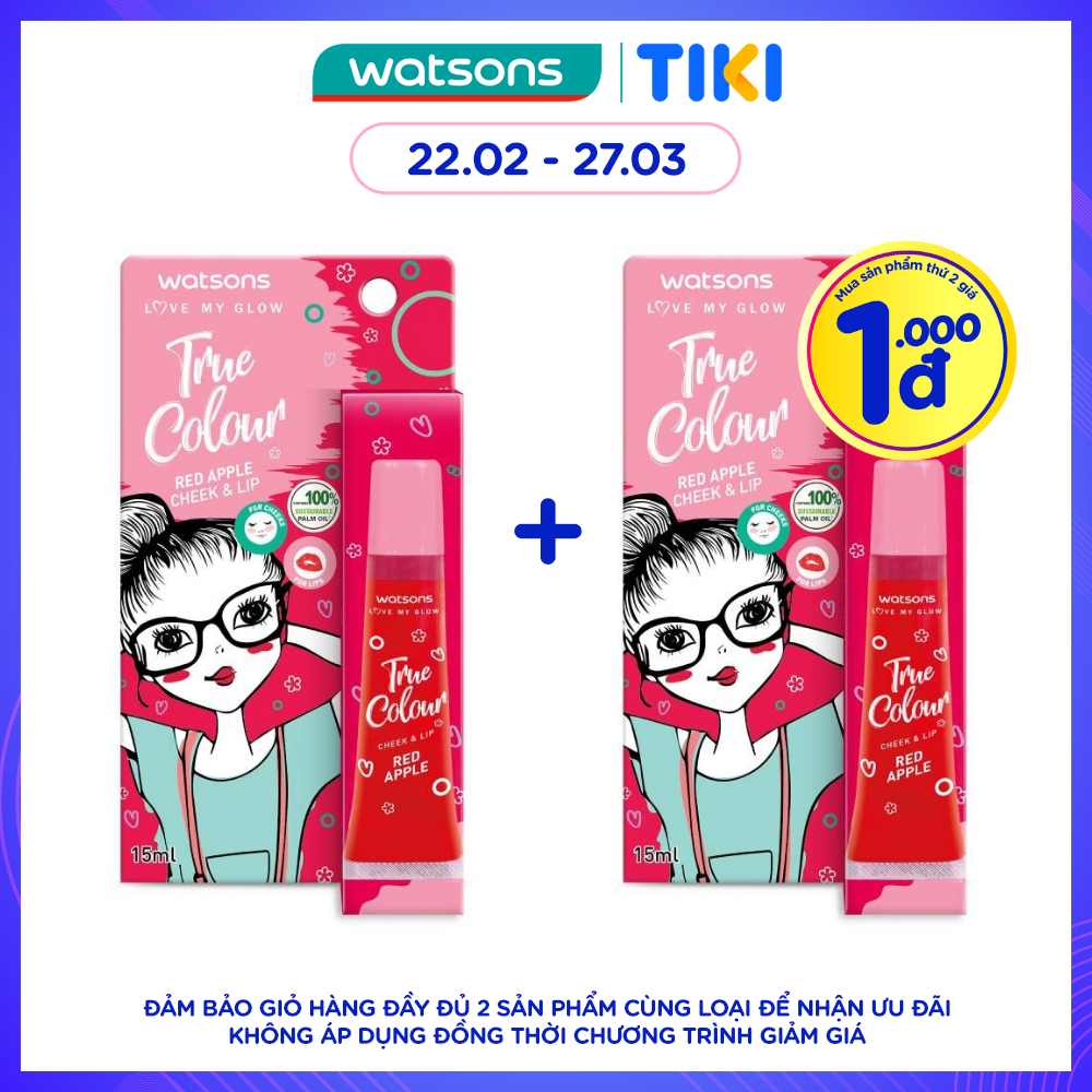 Son Dưỡng Có Màu Watsons Dành Cho Má Và Môi Red Apple 15ml