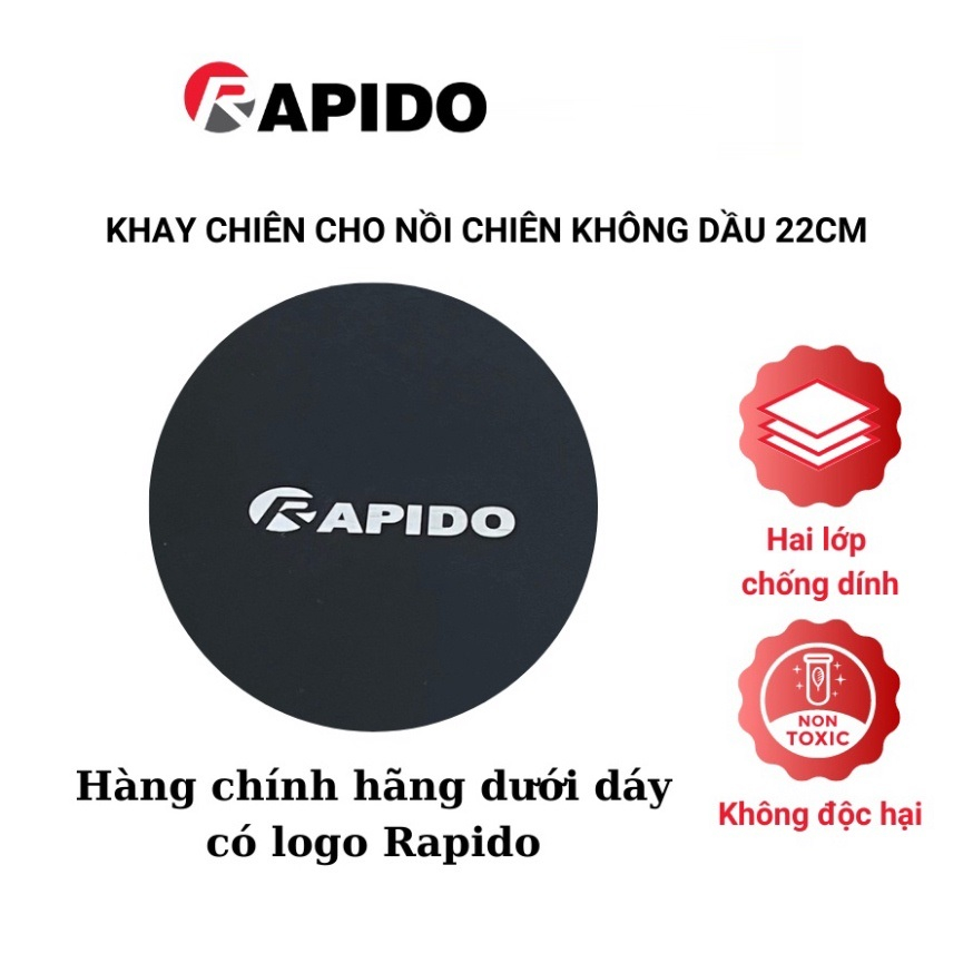 Khay nướng bánh cho nồi chiên không dầu Rapido đường kính 22cm và 20cm chống dính Greblon bền đẹp