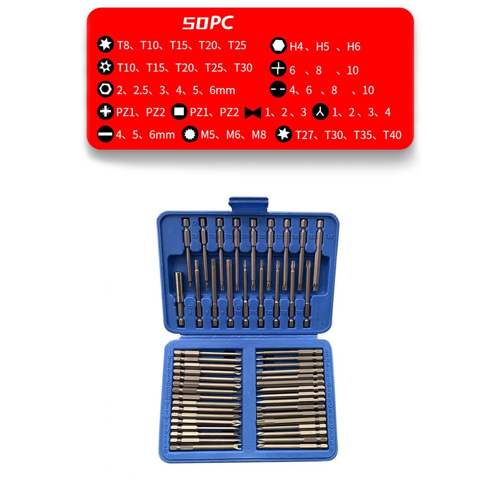 Multifunctional 75mm Carbon Steel Drill Bit Set High Hardness Hand Screwdriver Batchhead Multipurpose Electric Drill Accessory Kit