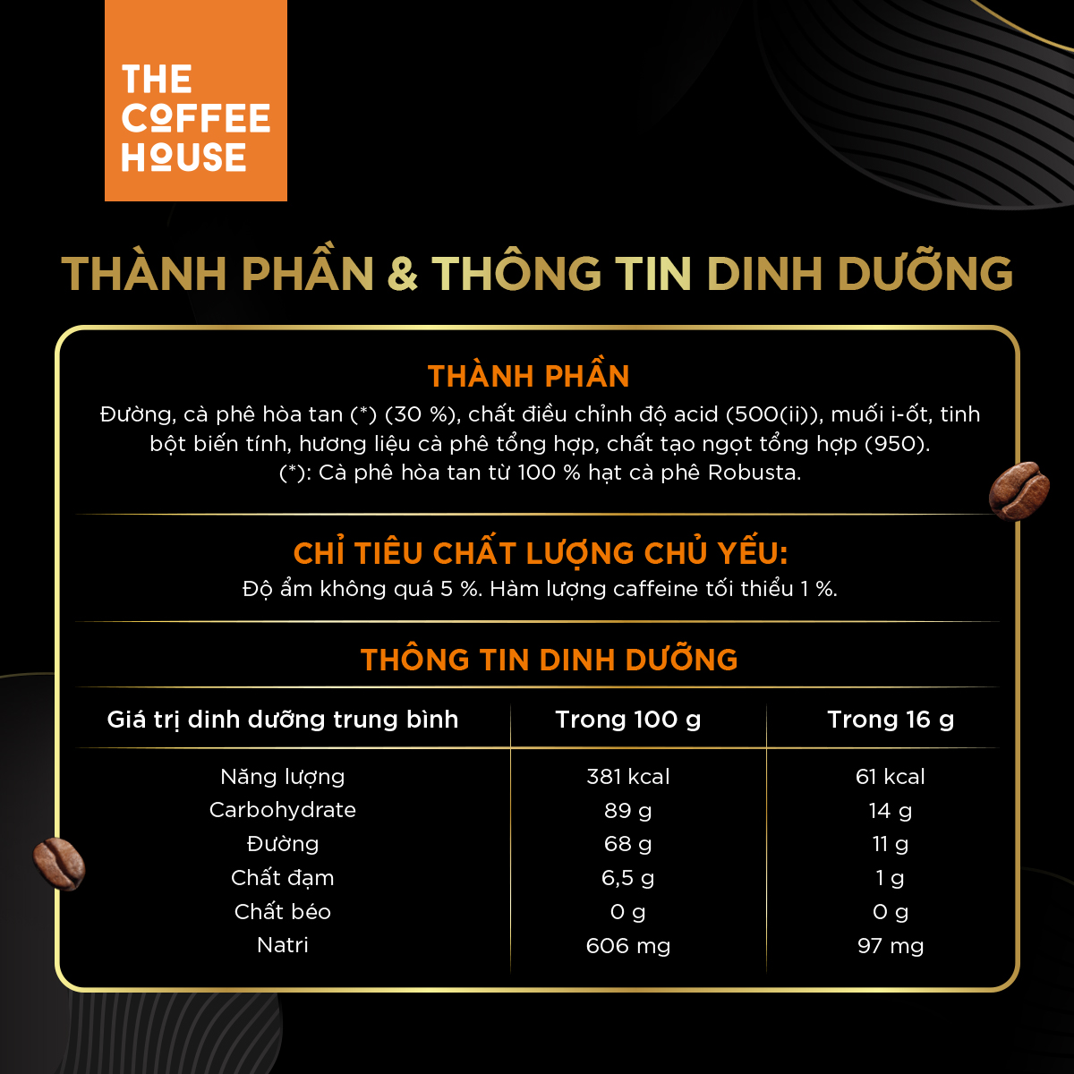 [MUA 3 TẶNG 1] Hộp cà phê đen đá The Coffee House (Hộp 14 gói x 16 g)