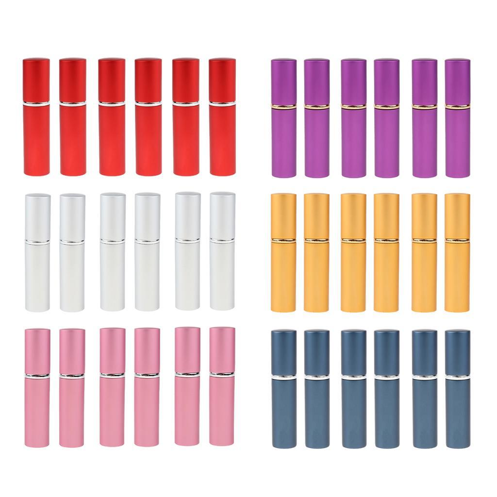 6 Pieces 10ml Metal Refillable Mist Spray Bottle Aromatherapy Scent Pressed Sprayer Storage Vials for Beauty Salon