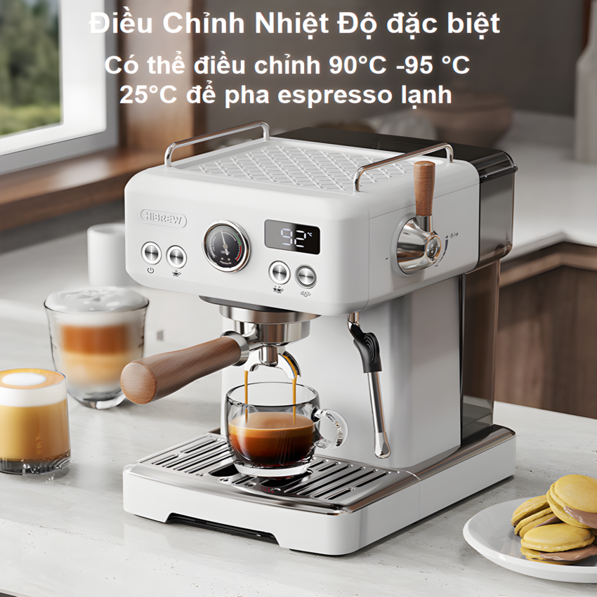 Máy pha cà phê Espresso chuyên nghiệp thương hiệu Mỹ cao cấp HiBREW H10 Plus - Hàng Nhập Khẩu