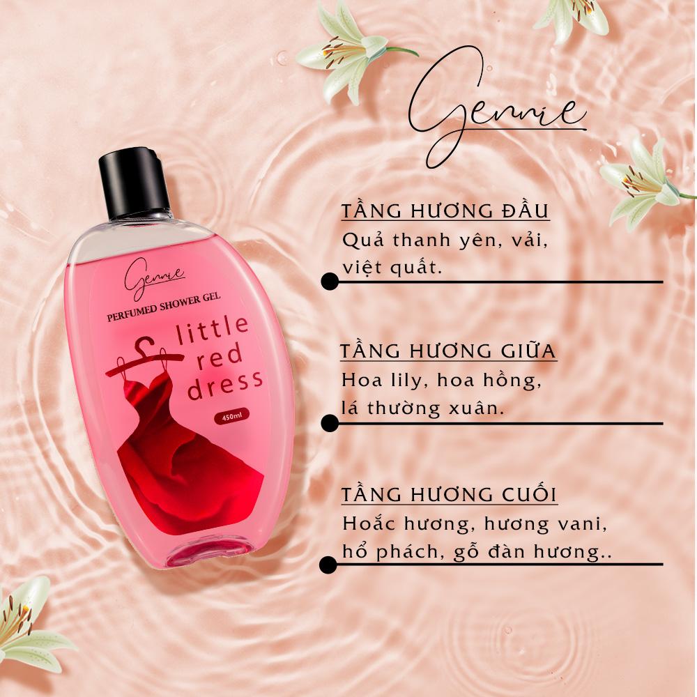 Sữa Tắm Nước Hoa Gennie Little Red Dress Shower Gel Ngọt Ngào và Ngây Thơ 450ml