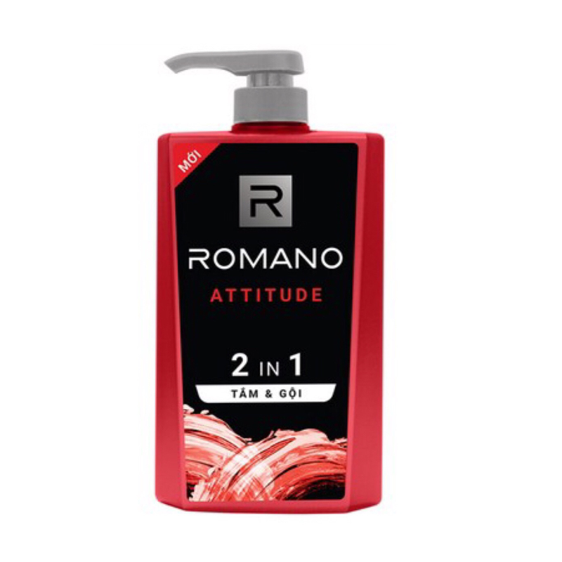 Bộ 2 chai Tắm Gội 2in1 Romano Attitude (650ml*2)+ Tặng 10 gói dầu gội Romano