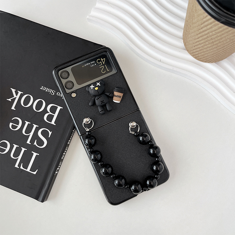 Ốp Lưng Cho Samsung Galaxy Z Flip 5 / Z Flip 4 Gấu Nổi Kèm Dây Xỏ Tay Xinh Xắn - BUM STORE GALAXY CASE