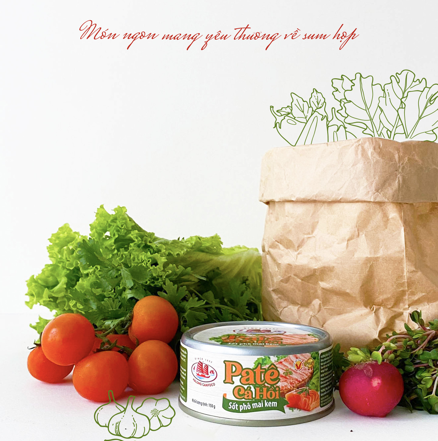 COMBO 3 Pate cá hồi sốt phô mai kem - 150g - Đồ hộp Hạ Long