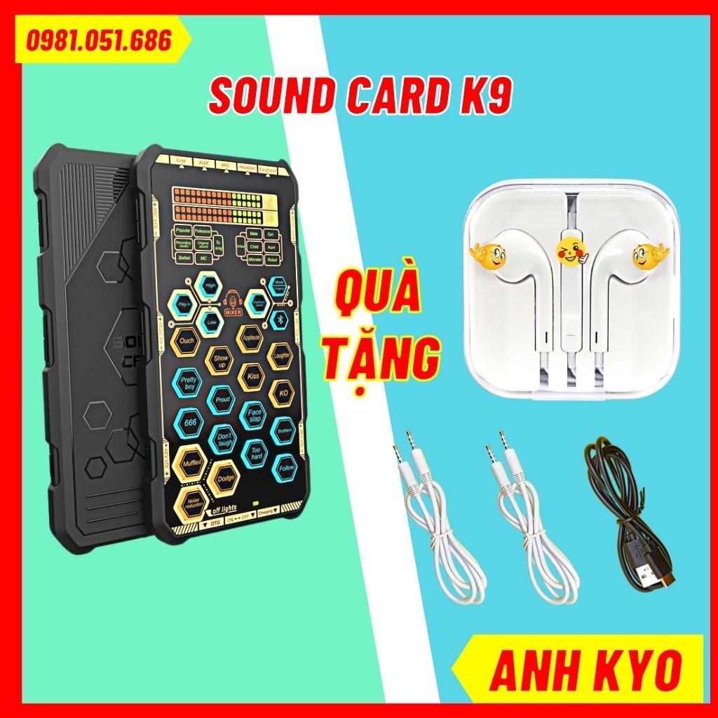 Sound card k9, bộ k9 mobile dùng thu âm, livestream online, tạo hiệu ứng video cho các sound card mixer khác