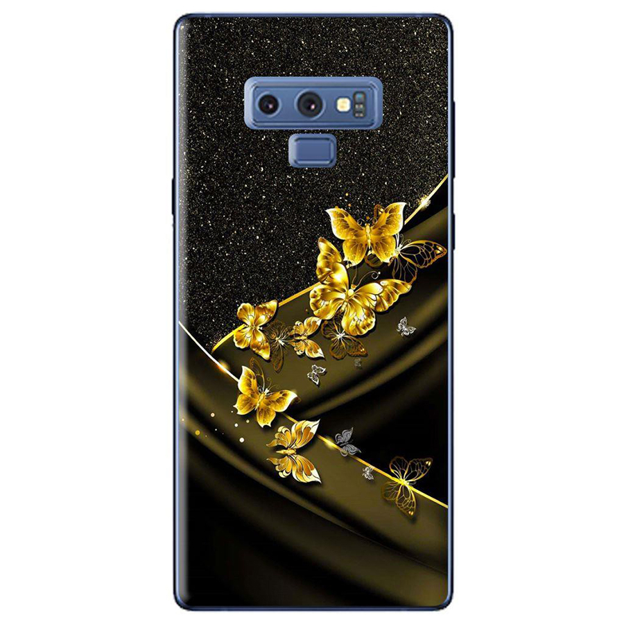 Ốp Lưng Dành Cho Samsung Galaxy Note 9 - Bướm Vàng Nền Kim Tuyến