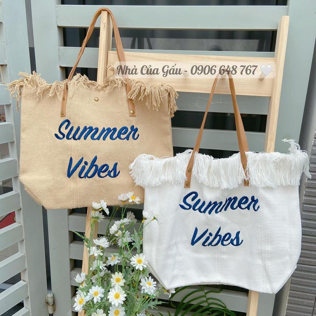 Túi cói summer form to mix với dây da chụp ảnh quá xinh luôn