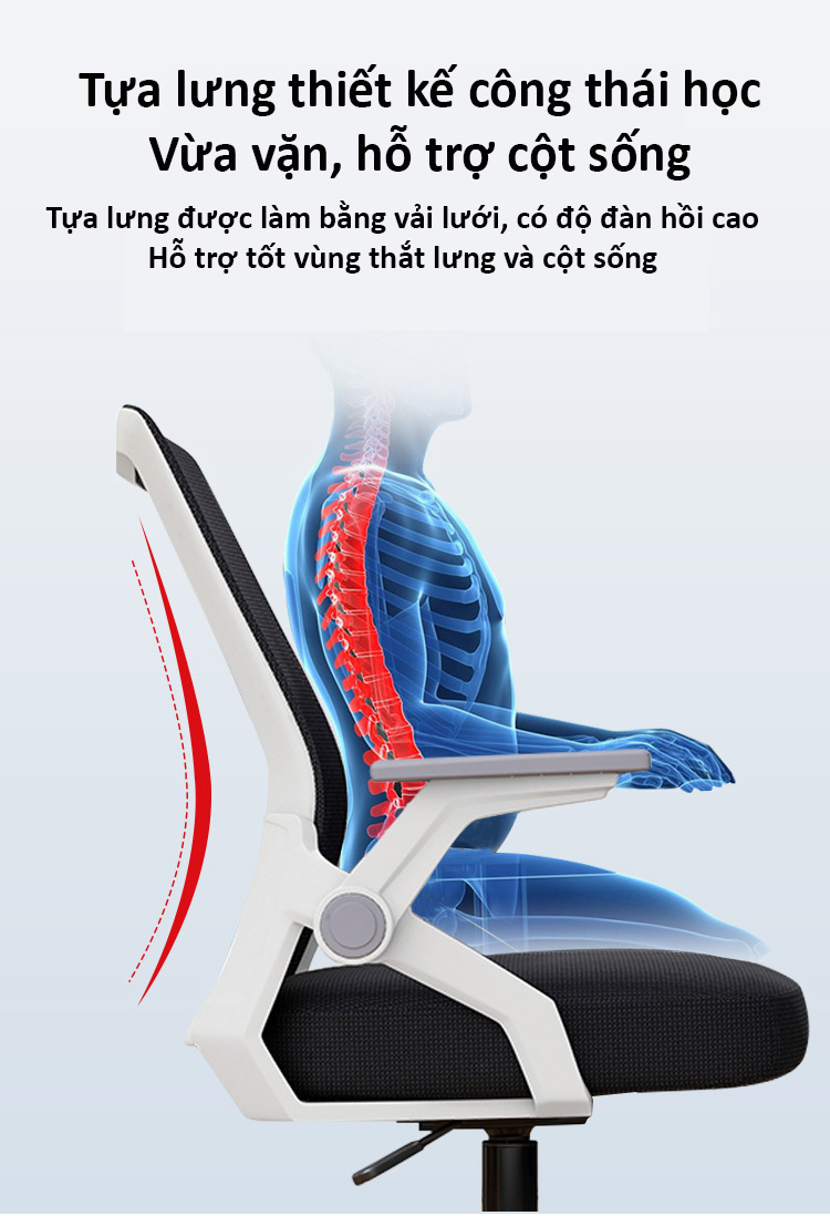 Ghế Văn Phòng Làm Việc Cao Cấp - Ghế Xoay 360° Thiết Kế Ergonomic Giúp Bảo Vệ Cột Sống Lưng - Siêu Phẩm Độc Quyền