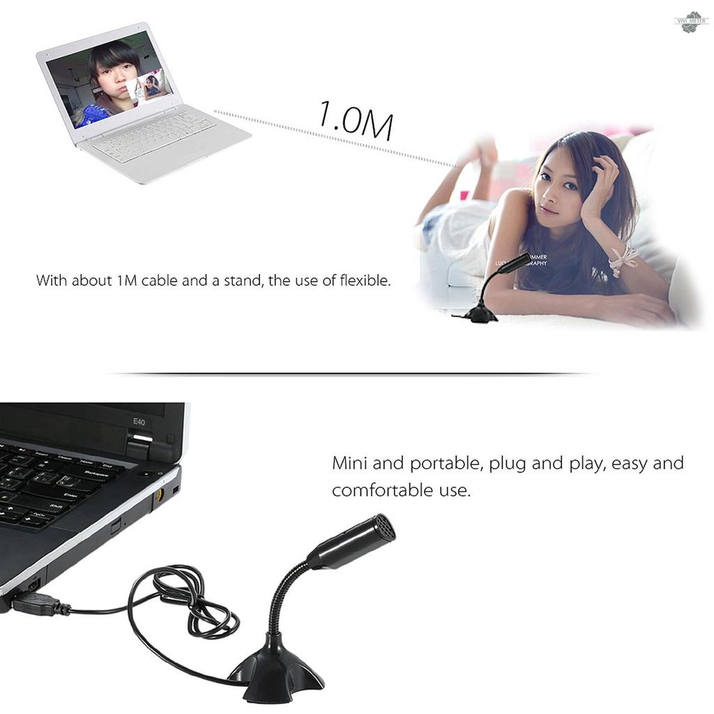 USB Desktop Microphone 360° Adjustable Microphone Support Voice Chatting Recording Mic for PC Mac with a USB port