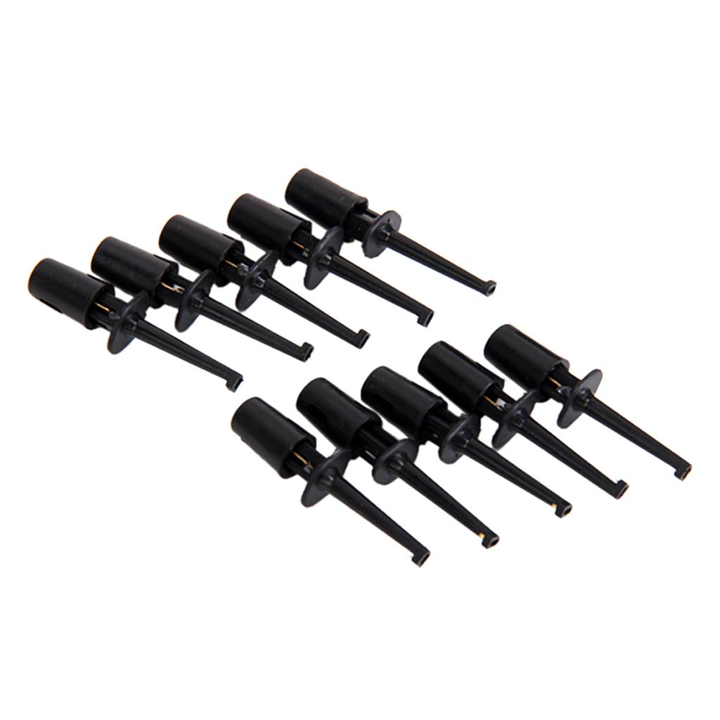 60 Pieces SMD IC Electrical Test Hook For Probe Black Clamp Grabber Test Probe