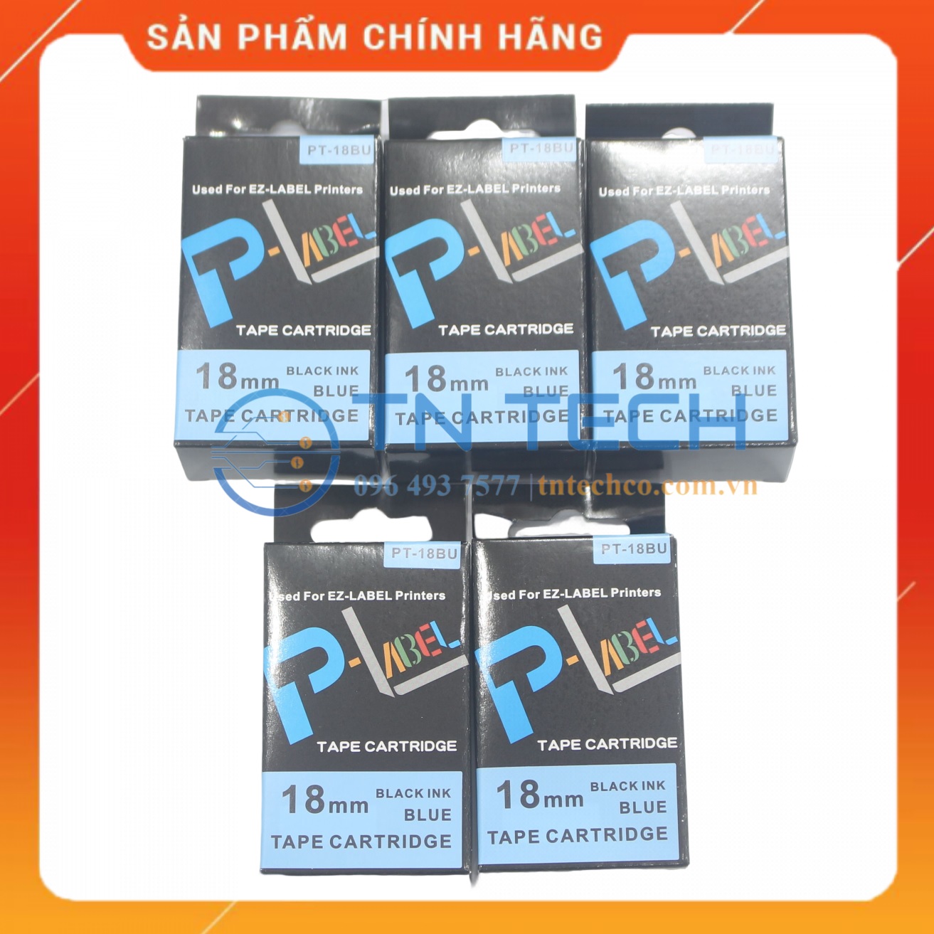 Nhãn in CASIO PT-18BU - Chữ đen nền xanh dương 18MM x 8M - Dùng cho máy in nhãn CASIO [Hàng nhập khẩu]
