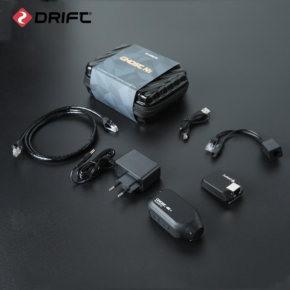 Drift Ghost N1 Camera hành động Giao diện RJ45 Điều khiển từ xa 4K Ultra HD Trực tiếp Nguồn POE Camera thể thao cho Youtube Live