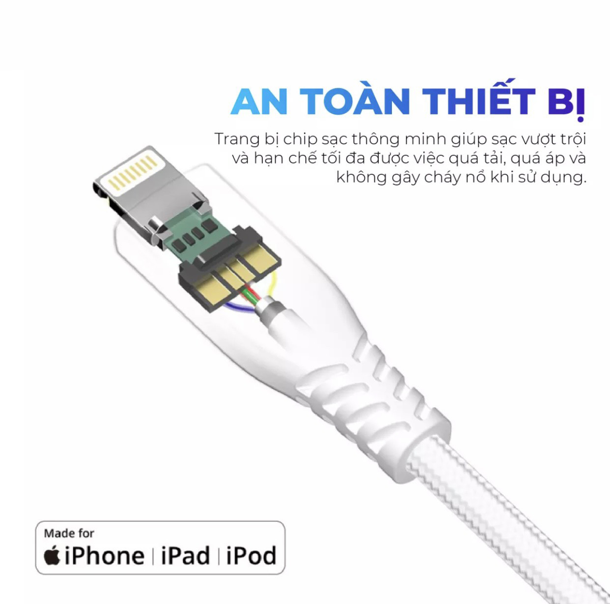 Cáp sạc USB-C sang Lightning nylon bện, hỗ trợ sạc nhanh PD cho các thiết bị iOS của bạn, bao gồm iPhone XS / XS Max / XR, iPhone X / 8/8 Plus Dài 1.2m Tronsmart - Hàng chính hãng