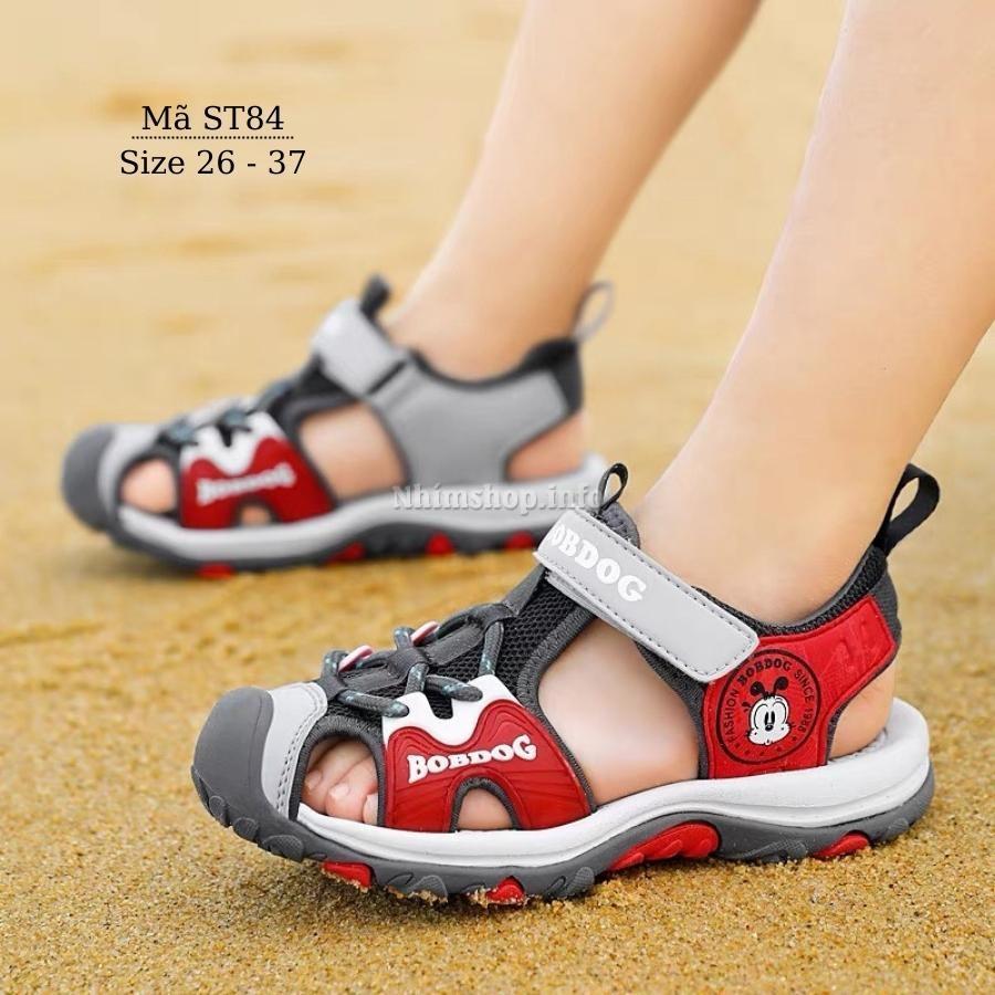 Giày sandal bít mũi bé trai 3 - 12 tuổi dép rọ Bobdog dáng thể thao khỏe khoắn năng động đi học đi biển cho trẻ em ST84