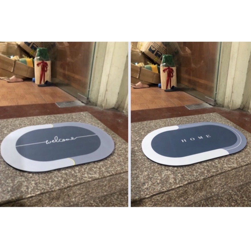 Thảm nhà tắm ovan siêu thấm hút ,thảm chùi chân chống trượt mềm mịn 60 x 40cm hiện đại đơn giản