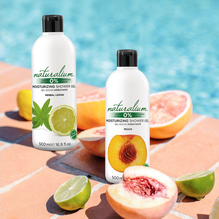 Sữa tắm dưỡng ẩm NATURALIUM hương chanh 500ml giúp làm sạch da, vi khuẩn, ngăn ngừa lão hoá và làm đều màu da